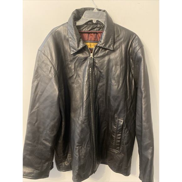 Vintage Today's Man TM Leather Jacket Black Size Large - Picture 1 of 10